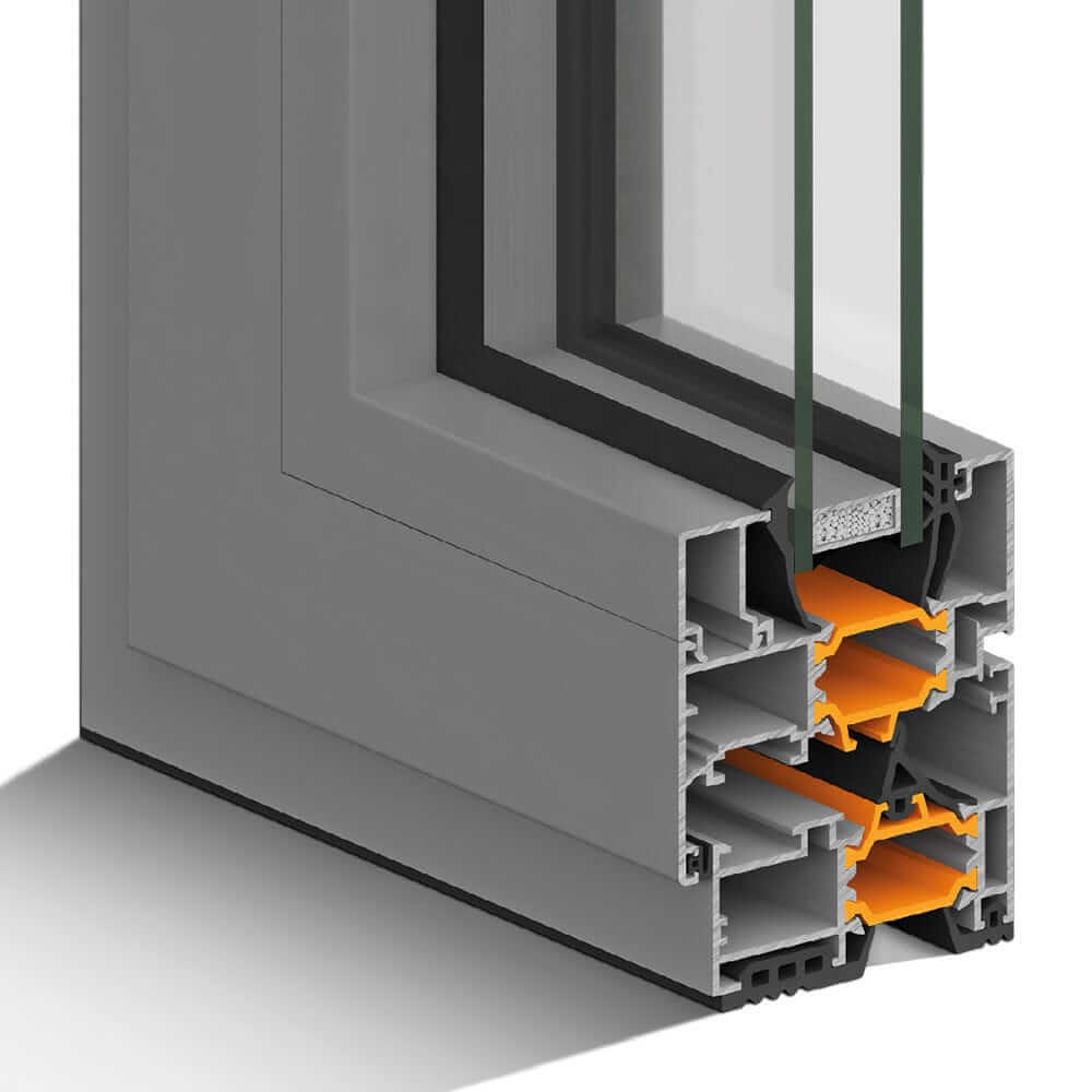 window material in thermally improved aluminum